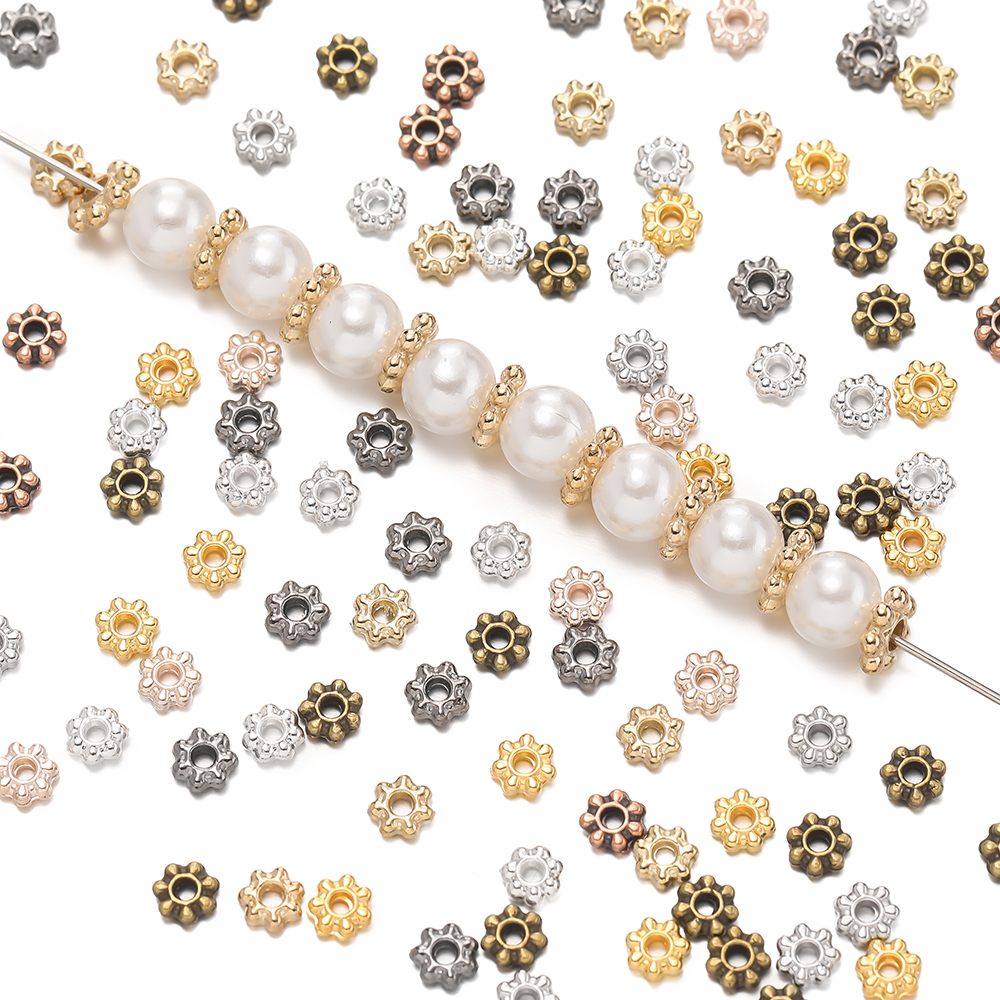 Flower Supplies - 200pcs/lot 4/6mm Daisy Snowflake Flower Spacer