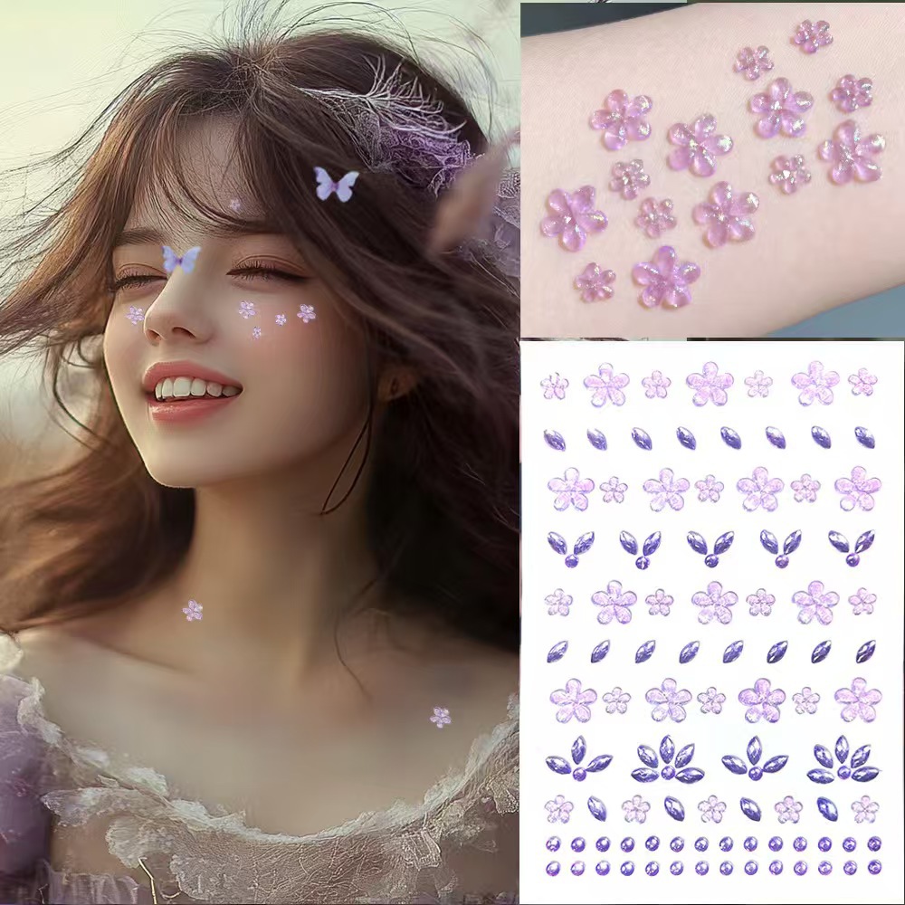 New Diamond Face Stickers 3D F - Flower Supplies avaliação e preço
