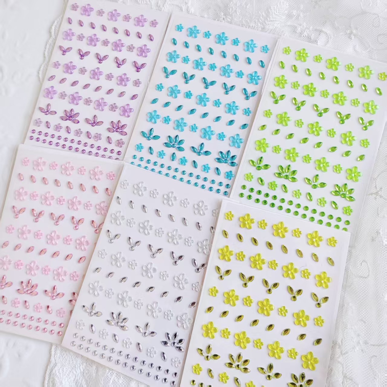 New Diamond Face Stickers 3D F - Flower Supplies avaliação e preço