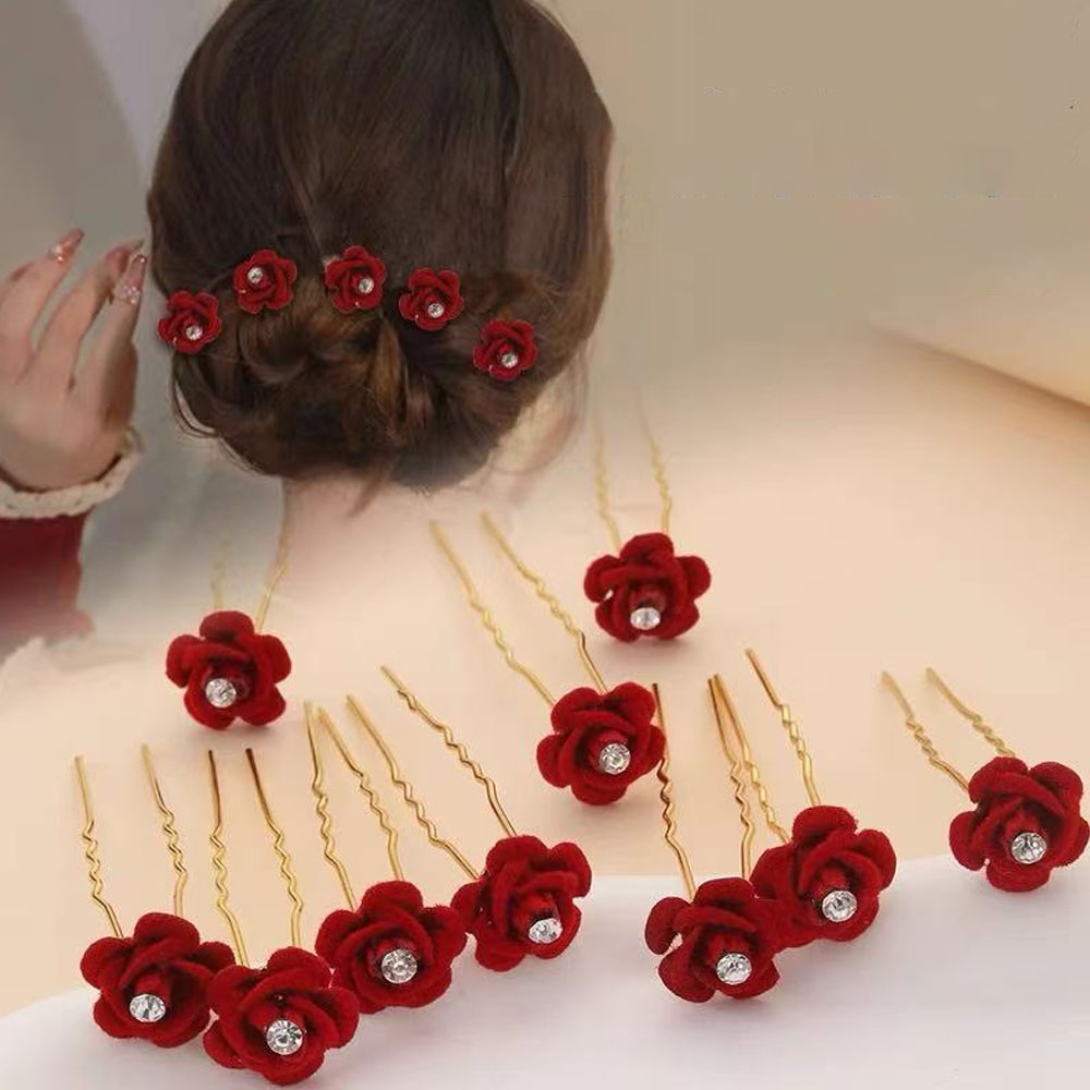 10Pcs Rose Hair Accessories We - Flower Supplies avaliação e preço
