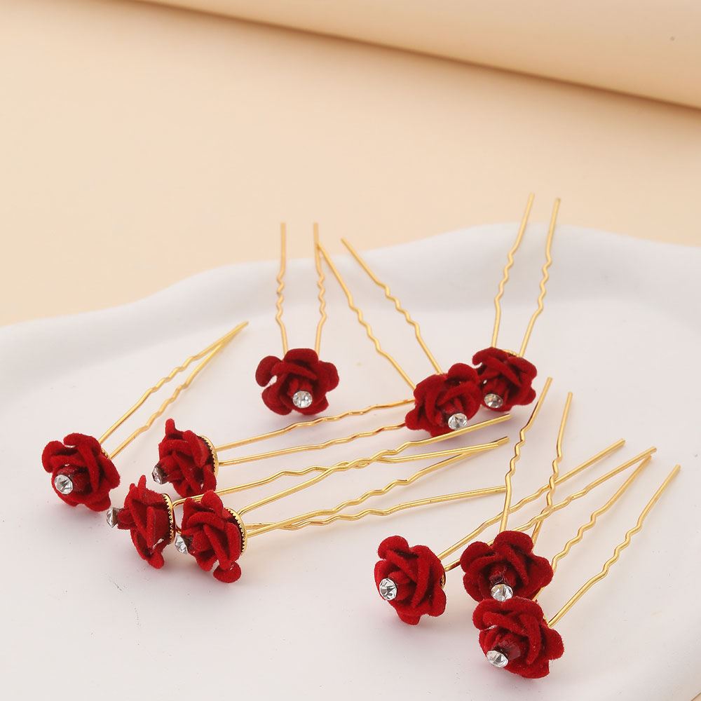 10Pcs Rose Hair Accessories We - Flower Supplies avaliação e preço