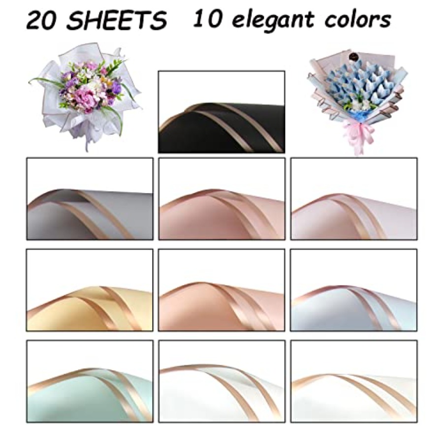 20 Sheets Flower Wrapping Pape - Flower Supplies avaliação e preço