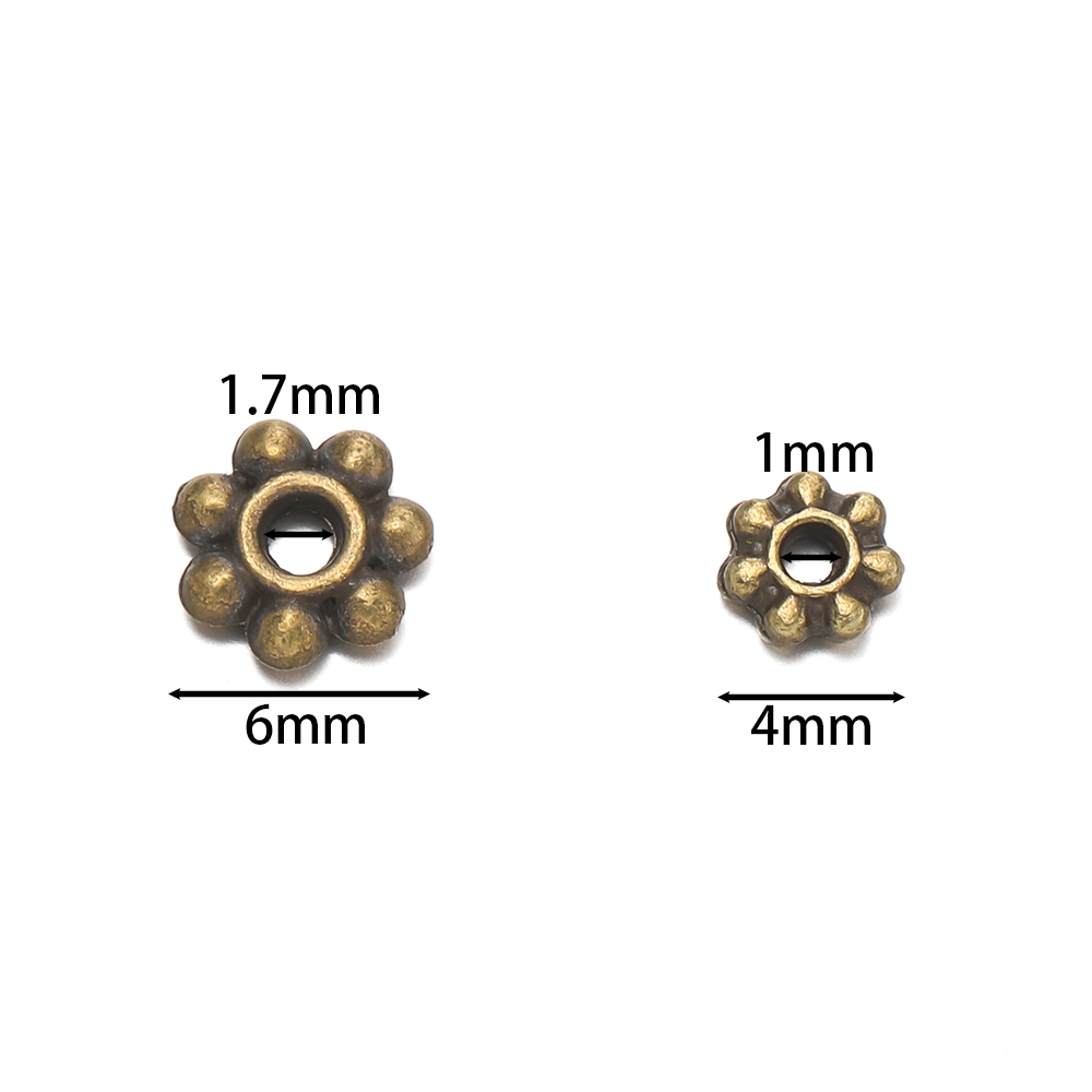 200Pcs 4/6mm Alloy Snowflake B - Flower Supplies avaliação e preço