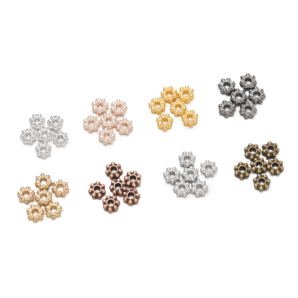 200Pcs 4/6mm Alloy Snowflake B - Flower Supplies avaliação e preço