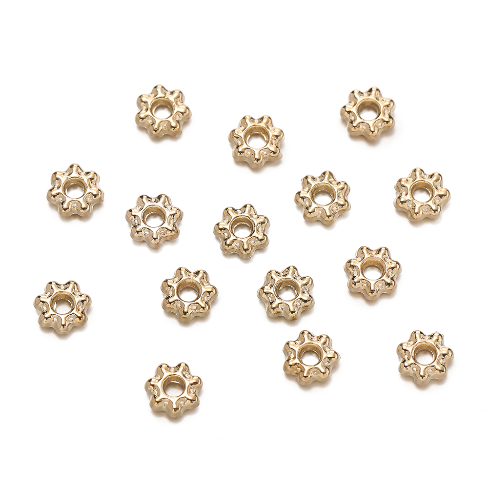 200Pcs 4/6mm Alloy Snowflake B - Flower Supplies avaliação e preço