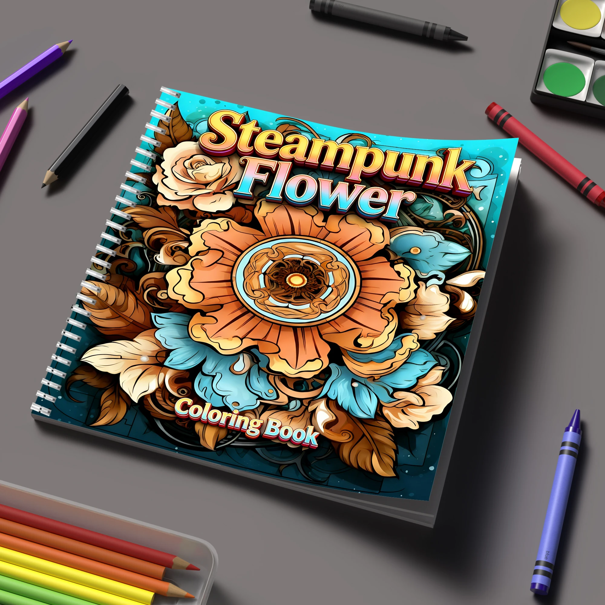 Coloring Book Steampunk Flower - Flower Supplies avaliação e preço