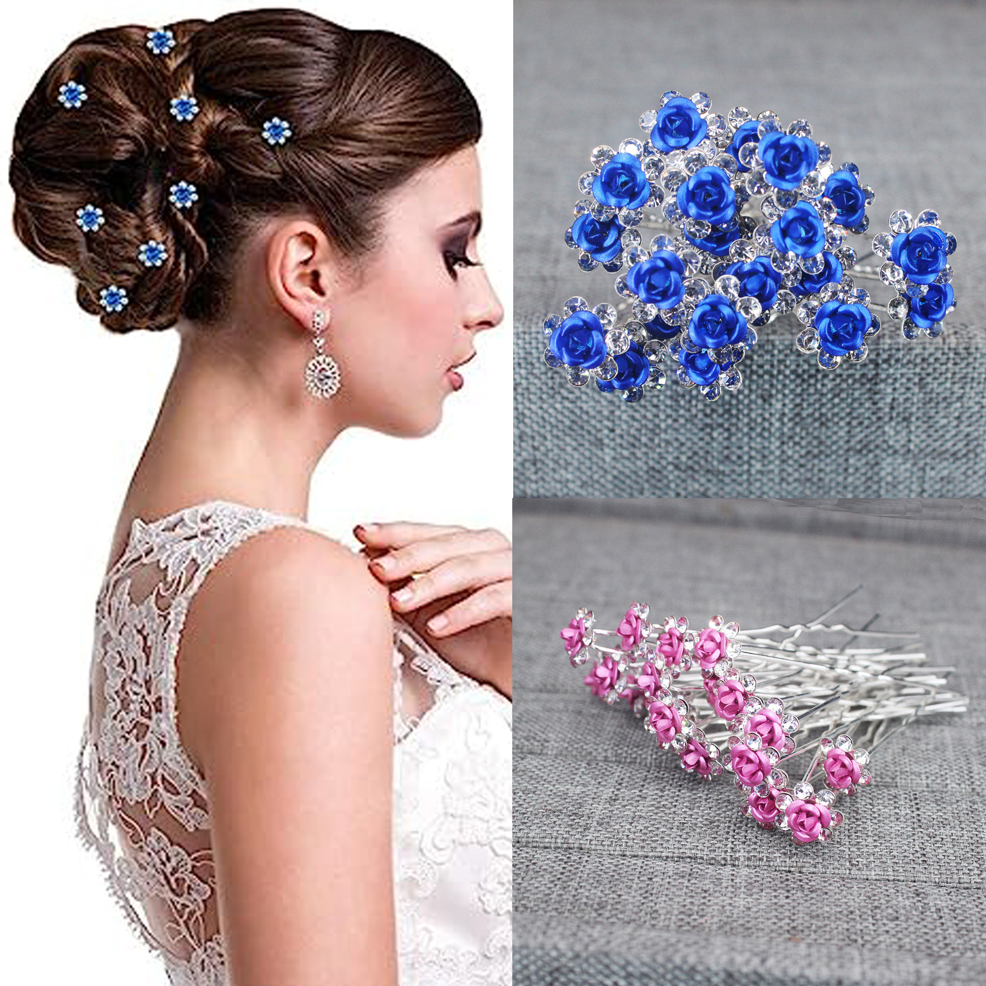 20PCS Rose Flower Rhinestone H - Flower Supplies avaliação e preço